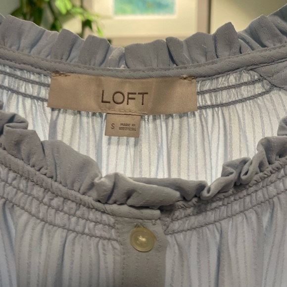 Loft light blue size small long sleeve blouse - Picture 2 of 2